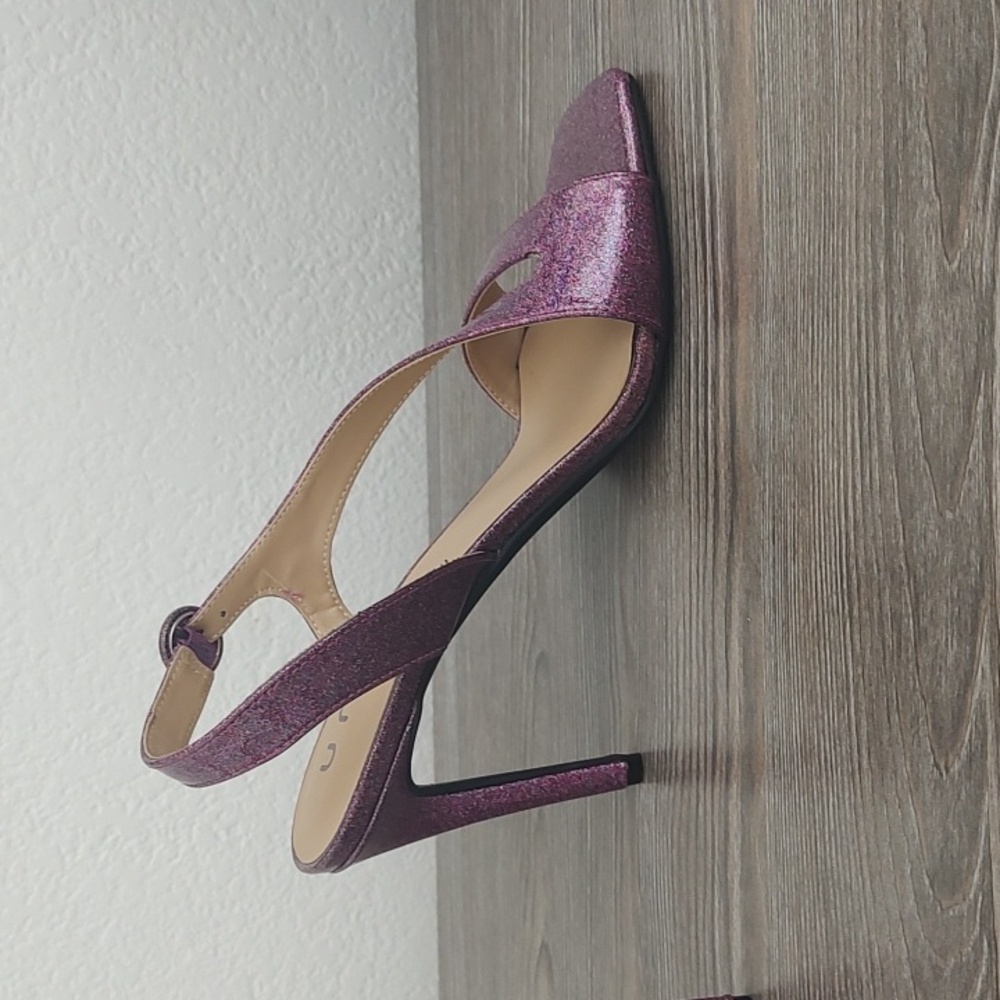 New Unisa ZENNIE Purple Glitter High Heel Strappy Sandals Size 9 D'Orsay Sides - Picture 7 of 11